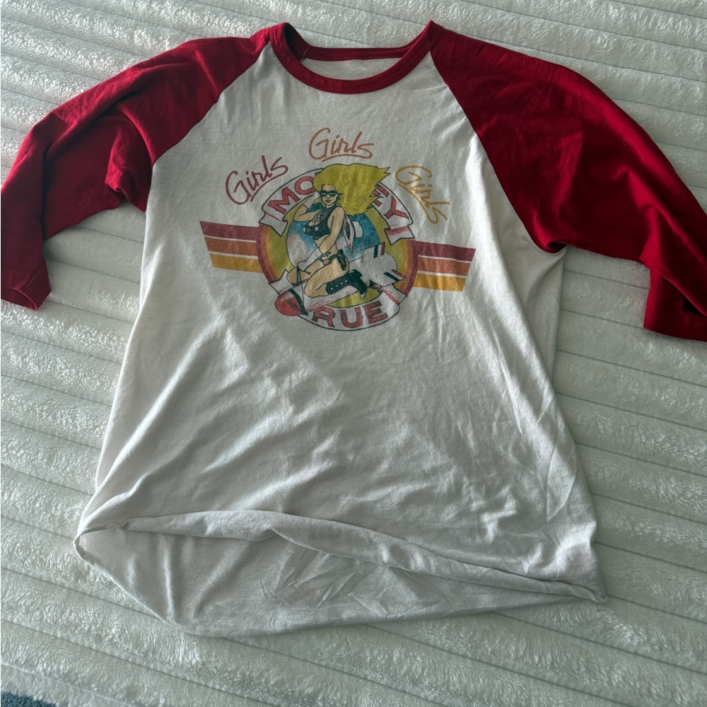 Motley Crue red baseball oversized shirt girls girls girls band tshirt vintage